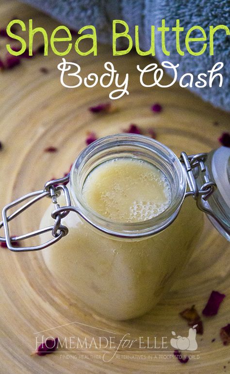 Make your own body wash with natural ingredients like rich, moisturizing shea butter.  Every woman deserves this. Spa Science, Shea Butter Body Wash, Shae Butter, Diy Body Wash, Homemade Body Wash, Diy Lotion, Glossy Makeup, Scrub Recipe, Shea Body Butter