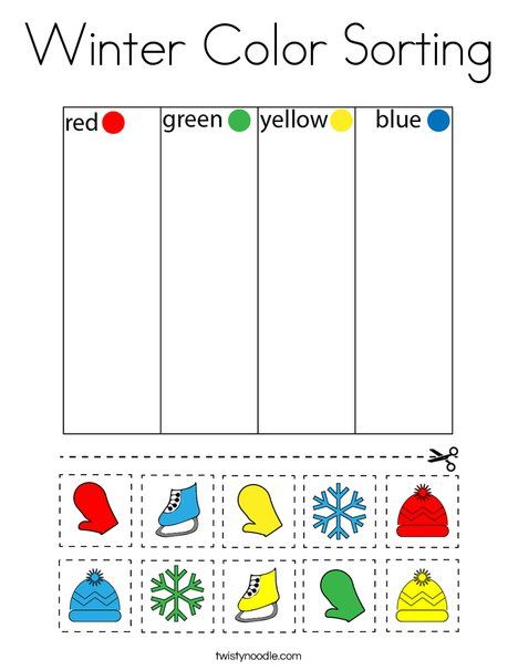 January Preschool Printables, Activities With Shapes Preschool, All About Winter Preschool, Color Matching Worksheets For Preschool, Winter Topics For Preschool, Winter Preschool Learning Activities, Winter Holiday Preschool Activities, Color Review Preschool Worksheets, Winter Sorting Activities For Preschool