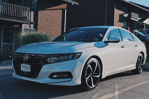 My 2020 Honda Accord Sport in white. White Honda Accord Sport, White Honda Civic Aesthetic, Honda Accord Aesthetic, White Honda Accord, 2020 Honda Accord Sport, Civic Turbo, 2020 Honda Accord, Honda Civic Turbo, Car Stunt