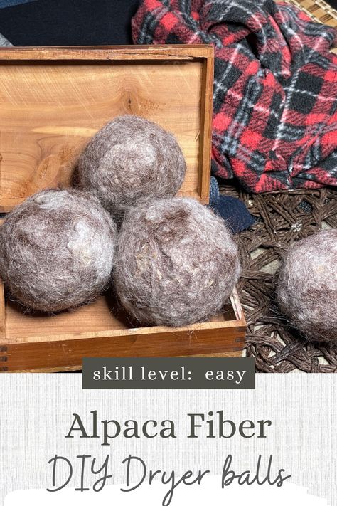 How To Make Dryer Balls, Alpaca Wool Projects, Alpaca Yarn Projects, Alpaca Dryer Balls How To Make, Homemade Dryer Balls, Alpaca Fiber Crafts, How To Make Wool Dryer Balls, Diy Dryer Balls, How To Recharge Wool Dryer Balls