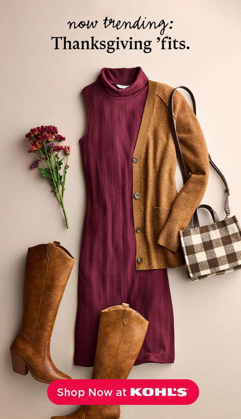 From trendy boots to classic dresses, shop looks you’ll love this Thanksgiving and beyond at Kohl’s and Kohls.com. Easy Office Outfits, Casual Back To School Outfits, Yoga Outfits For Women Fashion, Ui Ux Design Website, Siren Outfits, Ux Design Website, Preppy Fall Outfits, Classic Dresses, Classic Style Outfits