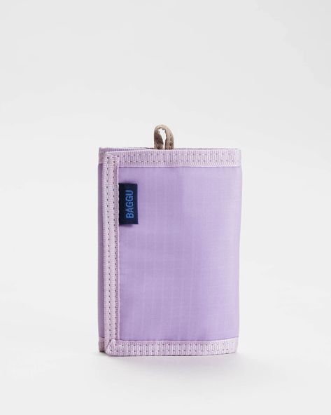 Nylon Wallet : Dusty Lilac Mix - Baggu Baggu Leather, Keychain Loop, Dusty Lilac, Notions Bag, Snap Wallet, Bag Pins, Search Icon, Be Safe, Wallet Chain