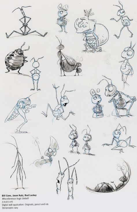 Disney--A Bug's Life concept art Life Concept Art, A Bugs Life Characters, Bug Cartoon, A Bug's Life, Disney Concept Art, Disney Sketches, 캐릭터 드로잉, Insect Art, Concept Art Drawing