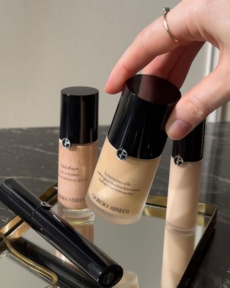 Armani Concealer, Foundation Aesthetic, Armani Foundation, Giorgio Armani Foundation, Armani Luminous Silk Foundation, Giorgio Armani Makeup, Boujee Nails, Armani Luminous Silk, Armani Makeup