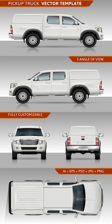 Pickup Truck Vector Template - Man-made Objects Objects Lifted Silverado, Vehicle Branding, Truck Top, Semi Trailer Truck, Old Ford Trucks, Lifted Chevy Trucks, Lifted Chevy, Mini Bus, Ford Pickup Trucks