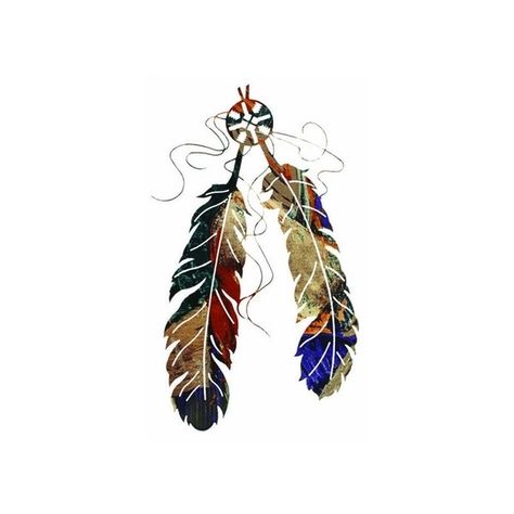 Native American Prosperity Feathers Metal Wall Hanging - Southwestern Art Decor found on Polyvore Southwestern Wall Decor, Feather Wall Decor, Rustic Metal Wall Art, Steel Wall Art, Feather Wall Art, Metal Tree Wall Art, Metal Wall Sculpture, Feather Wall, Metal Wall Hangings