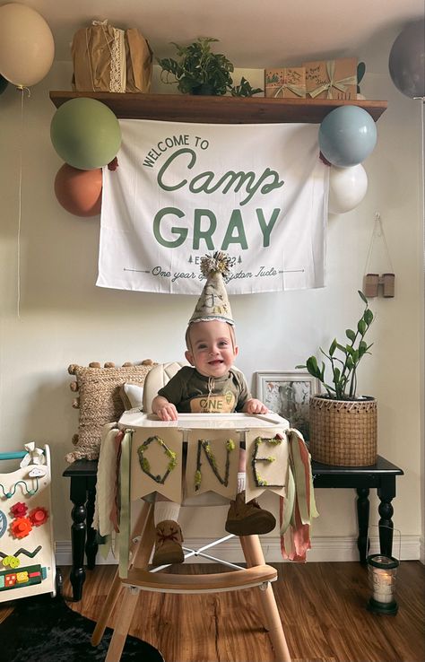 Camper First Birthday, Camp Theme 1st Birthday, Camp First Birthday, One Happy Camper First Birthday Table Decor, Camp Theme First Birthday, Camp 1st Birthday Party, Adventure First Birthday, One Happy Camper Table Decor, One Happy Camper Party