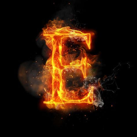 Fire letter E of burning flame light stock illustration Magic Font, Fire Font, Alphabet Photos, Photo Letters, Fire Image, Iphone Background Images, Doodle On Photo, Name Wallpaper, Letter E