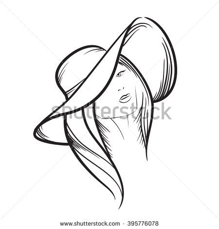 Hand drawn woman in hat with beautiful hair and nice lips icon illustration, summer beach theme Woman In Hat, Hair Illustration, Woman Hat, Nice Lips, Quilling Paper Craft, Woman Drawing, Beach Theme, Beach Hat, Beach Hair