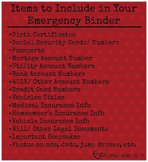 Making an Emergency Binder - things I need to know Kid Organization, Family Emergency Binder, Estate Planning Checklist, Organization Planner, Emergency Binder, Emergency Prepardness, Household Binder, Emergency Preparedness Kit, Family Emergency