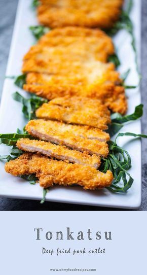 Tonkatsu (Deep fried pork cutlet) – deep fried pork chop recipe Fried Pork Cutlets, Tonkatsu Recipe, Japanese Tonkatsu, Asian Pork Chops, Pork Katsu, Fried Pork Chop Recipes, Katsu Recipes, Yummy Asian Food, Recipes Japanese