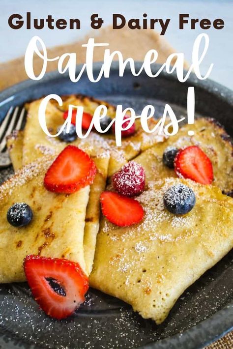 Perfect for breakfast or brunch, these easy oatmeal crepes are incredibly light and tender! This recipe comes together in just over half an hour and is made with just a few staple ingredients you probably already have at home. Crepes Recipe Breakfast, Dinner Crepes, Best Crepe Recipe, French Crepe Recipe, Easy Crepe Recipe, Menu Sarapan Sehat, Crepe Recipe, Crepes Recipe, Crepe Batter