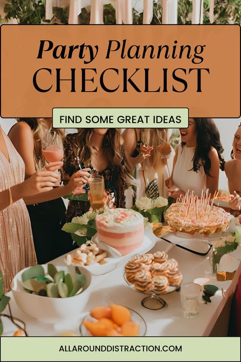 Essential Party Planning Checklist Anniversary Party Planning Checklist, Party Checklist Supplies, Birthday Party Essentials List, Birthday Party To Do List, House Party Checklist, Birthday Party List, Party Essentials List, Party Shopping List, Party To Do List