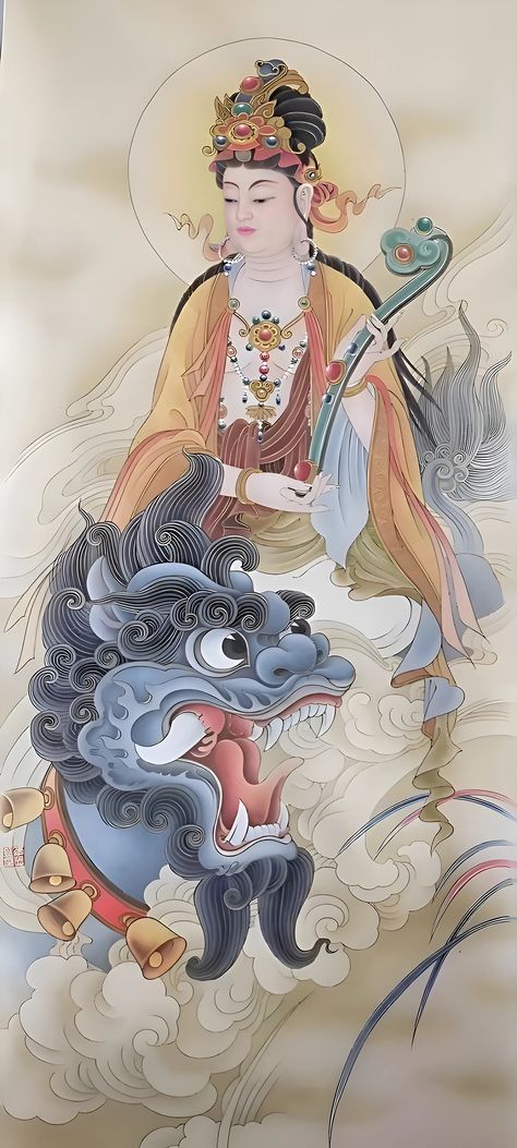 Bodhisattva Guanyin, Chinese Buddha, Buddha Garden, Mahayana Buddhism, Chinese Art Painting, Buddha Painting, Buddha Image, Indian Art Paintings, Goddess Art