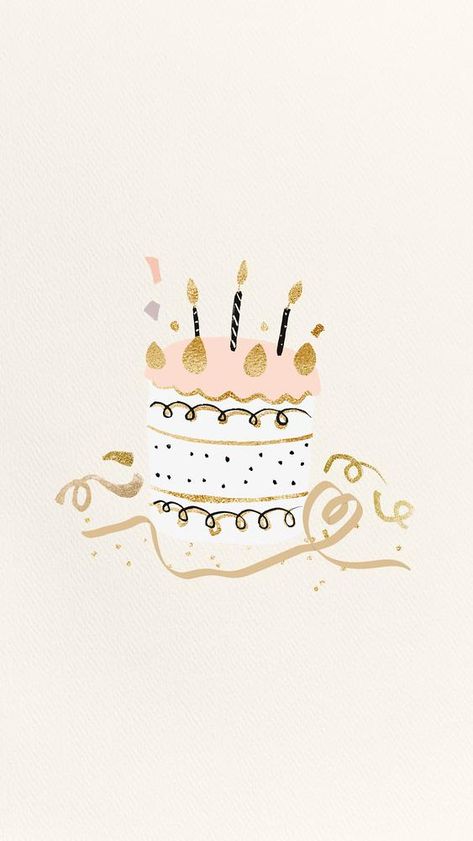 Cake Wallpaper Aesthetic, Birthday Wallpaper Iphone, Birthday Cake Wallpaper, Phone Wallpaper Beige, Glittery Cake, Iphone Cake, Aesthetic Birthday Cake, Wallpapers 2023, Happy Birthday Invitation Card