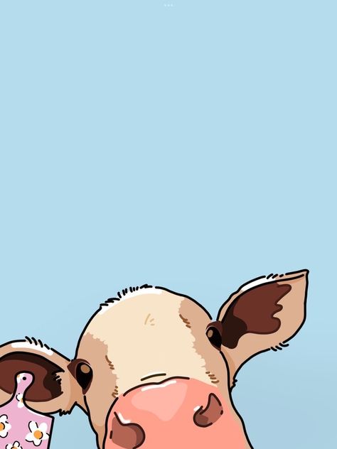 Western Cow Wallpaper, Cute Easter Wallpapers Aesthetic, Western Easter Wallpaper, Cute Cow Wallpapers, Cute Easter Wallpaper Iphone, Cute Cow Lockscreen, Cartoon Cow Face, Easter Iphone Wallpaper, Easter Wallpaper Aesthetic