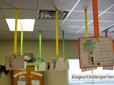 Ceiling ribbons! A colorful way to display student work in your classroom. Classroom Ceiling Decorations, Classroom Ceiling, Clutter Free Classroom, Classroom Decor High School, Classroom Decor Themes, New Classroom, Classroom Environment, Classroom Design, Classroom Setup