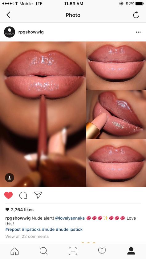 Ombre Lip Combos, Natural Lip Color For Dark Skin, Ombre Lips Black Women, Ombre Lips Tutorial, Tips For Black Women, Ombré Lips, Nude Lip Makeup, Make Up Diy, Glossy Lips Makeup