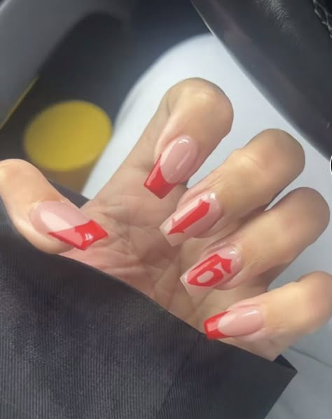 Ferrari F1 Nail Art, Subtle F1 Nails, Charles Leclerc Inspired Nails, Ferrari Nail Design, Formula 1 Nail Art Ferrari, F1 Nail Ideas, Ferrari Inspired Nails, Ferrari Nails F1, F1 Nails Designs Mclaren