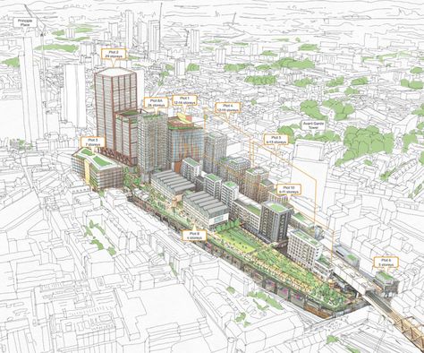 Shoreditch To Get Runty Version Of New York's Highline In New Goodsyard Plan | Londonist High Line New York, Highline Park, New York High Line, New York Drawing, New York Architecture, Pedestrian Walkway, Site Plans, Plan Drawing, Brick Lane