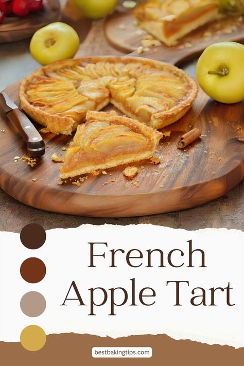 🍏 This French apple tart is the perfect dessert for those autumn days when you’re looking for something a little bit special. It’s easy to make, and the delicious combination of apples and cinnamon is sure to please everyone! 😋 This recipe is simple to follow and results in a wonderfully tasty dessert. Give it a try next time you’re looking for something special. Bon appétit! 🥧✨ #FrenchAppleTart #AutumnDesserts #EasyRecipes #AppleAndCinnamon #FallBaking #BonAppétit #Yummy Apple Tart Recipe Easy, French Apple Tart Recipe, Autumn Dessert, French Apple Tart, Apple Tart Recipe, Apples And Cinnamon, Classic French Desserts, Pastry Kitchen, Tasty Dessert