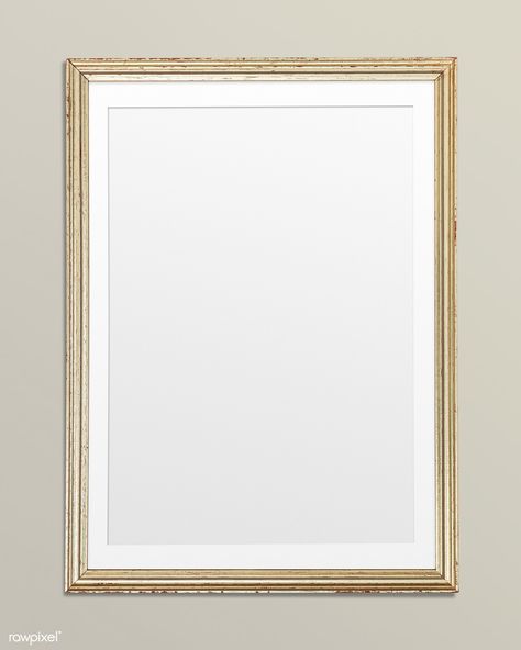 Gold picture frame mockup illustration | premium image by rawpixel.com / Jira Mockup Wall Art, Wall Art Mockup, Art Branding, Mockup Wall, Scrapbook Frames, Art Mockup, Gold Picture Frame, Mockup Frame, Design Frame