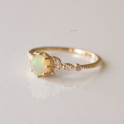 Vintage opal engagement ring