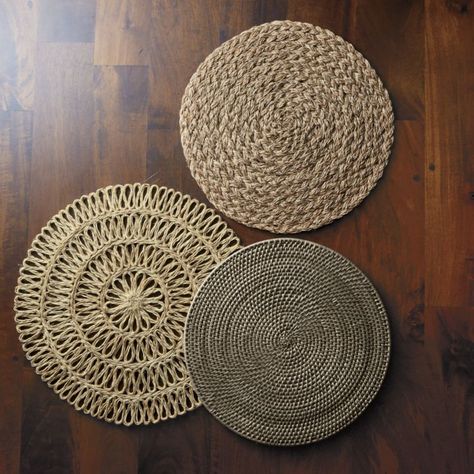 Circle Placemats, Wicker Placemats Place Settings, Rattan Placemats Table Settings Wedding, Raffia Placemat Table Setting, Rattan Placemats Table Settings Bohemian, Round Woven Placemats Table Setting, Modern Organic Home, Colorful Table Setting, Rope Shelves