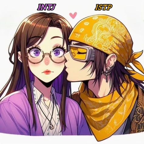 Love between INTJ x ISTP 
MTBI 
personality Intp X Istp Relationship, Intj X Istp, Mbti Love, Intp X Intj, Istp Intj, Intj Fanart, Intp Love, Istp Characters, Intj Intp