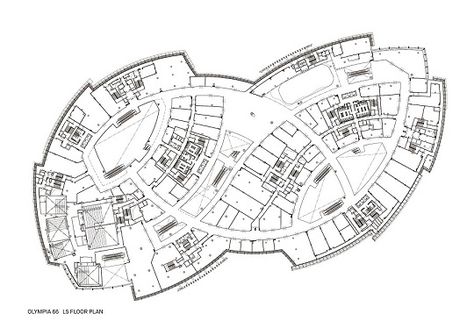 Gallery of Olympia 66 Dalian / AEDAS - 12 Dalian China, Shopping Mall Design, Shopping Mall Architecture, Mall Design, Skyscraper Architecture, Dalian, Hospital Design, Architecture Design Concept, Architectural Drawing