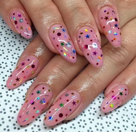 Nail Grunge, Primary Color Nails, Libra Nails, Libra Szn, Unghie Nail Art, Confetti Nails, Nagellack Trends, Colorful Nails, Grunge Nails