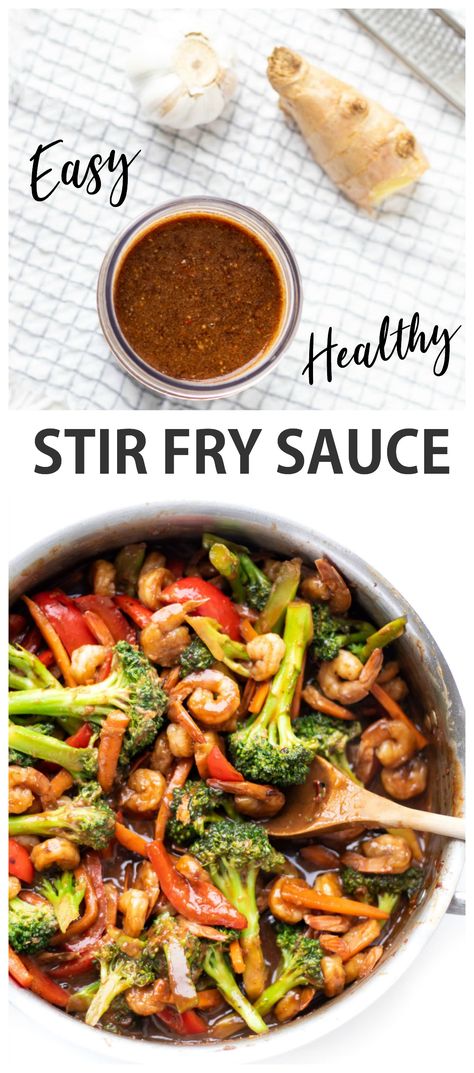 This Healthy Stir Fry Sauce is delicious! It’s loaded with flavour and so simple to make! Whip up a batch in advance for easy weeknight dinners! {paleo, gluten-free and vegan-friendly} Gluten Free Dairy Free Stir Fry, No Sugar Stir Fry Sauce, Low Sodium Stir Fry Sauce, Healthy Stir Fry Sauce, Stir Fry Vegan, Chicken Stir Fry Sauce, Gluten Free Stir Fry, Fry Sauce Recipe, Stir Fry Sauce Easy