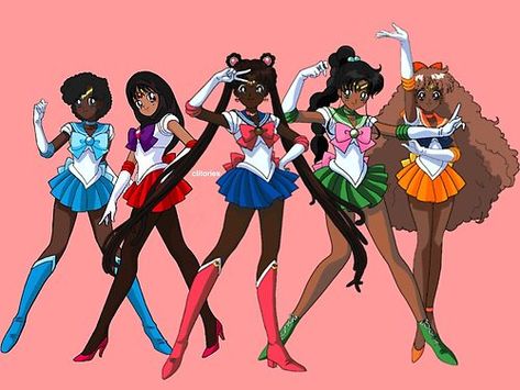 Sailor Moon Fan Art, Cartoon Girls, Sailor Moon Wallpaper, Black Cartoon Characters, Sailor Moon Art, Block Art, Pretty Guardian Sailor Moon, Black Anime Characters, Black Cartoon