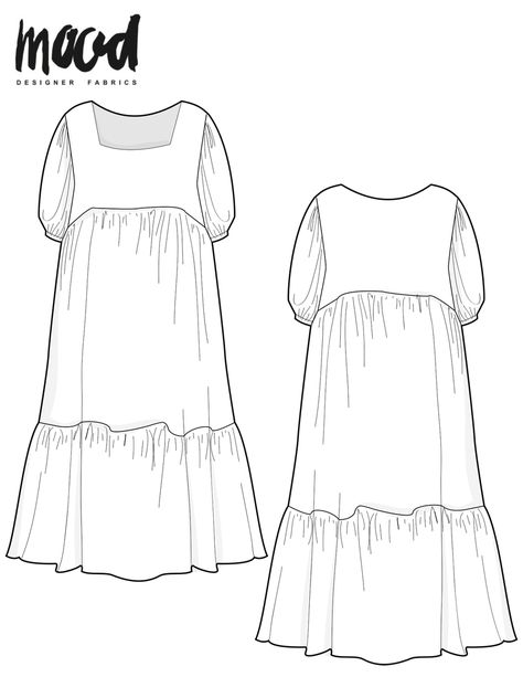 The Mal Dress - Free Minimal Waste Sewing Pattern - Mood Sewciety Mal Dress, Dress Coats For Women, Swimwear Sewing Patterns, Unique Sewing Patterns, Diy Corset, Mood Sewciety, Dress Sewing Patterns Free, Beginner Sewing Patterns, Costume Sewing Patterns