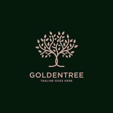 Vector golden tree oak banyan maple logo... | Premium Vector #Freepik #vector #root-logo #oak-logo #roots #plant Oak Logo Design, Bro Logo, Oak Tree Logo, Golden Logo Design, Maple Logo, Oak Logo, Family Seal, Roots Logo, Landscaping Logo