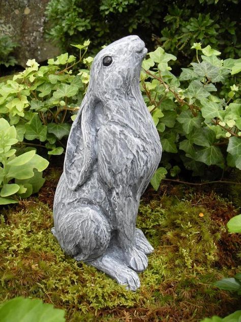 Rabbit Statue, Moon Gazing Hare Statue, Hare Statue, Bunny Statue, Star Gazing Rabbit Statue, Wiccan Decor, Pagan Decor, Spiritual Decor Standing Bunny, Rabbit Statue, Moon Gazing Hares, Bunny Statue, Pagan Decor, Wiccan Decor, Rabbit Sculpture, Concrete Statues, Stone Statue