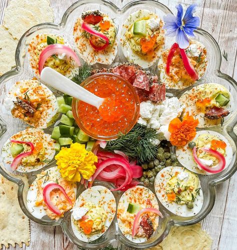 •Stephanie Bryant• on Instagram: “It’s Saturday so you know what that means… it’s time to continue on with my obsession of deviled egg platters!! This time with caviar 😍😍…” Egg Platter, Deviled Egg Platter, Kiss The Cook, Deviled Egg, My Obsession, List Of Things, Deviled Eggs, New Year’s Eve, Egg