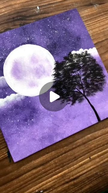 _mantasha_jamadar_ on Instagram: "Aesthetic purple sky.......💜✨  #AcrylicArtistry #PurpleSkyPainting #AestheticCanvas #TreeArtCreation #ArtisticHorizons #CanvasDreams #PaletteOfPurple #CreativeNature #PurpleHues #ArtInspires #1400FollowersArt #SkylinePalette #DreamyCanvas #TreeSilhouetteArt #ArtLoversCommunity  Easy drawing Art tutorial Drawing moon" Purple Sky Painting Easy, 2023 Aesthetic, Tutorial Drawing, Artistic Painting, Purple Canvas, Aesthetic Purple, December 30, Sky Painting, Purple Sky