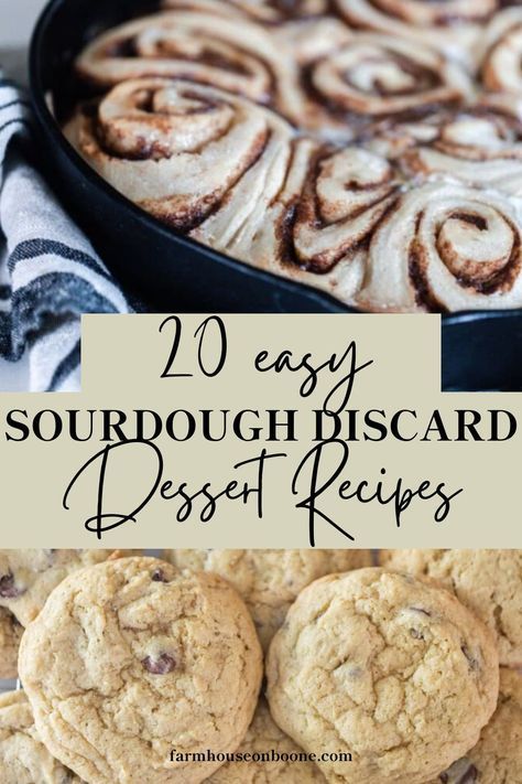 Have extra sourdough discard and want to make a delicious simple dessert? Visit Farmhouse on Boone's blog to find over 20 recipes of unique sourdough discard dessert recipes. Click here to see all the recipes! Dessert Sourdough Discard, Farmhouse On Boone Discard Recipes, Farmhouse Cooking Recipes, Easy Sourdough Dessert, Sweet Sourdough Discard Recipes, Sourdough Discard Sweet Recipes, Sour Dough Desserts, Sourdough Bars, Discard Dessert Recipes