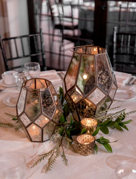 Stained Glass Centerpiece Weddings, Geometric Lantern Centerpiece, Gold Glass Lantern Centerpiece, Gold Terrarium Centerpiece Fairy Lights, Blue Fairy Lights, Wedding Fest, Geometric Terrarium Centerpiece Fairy Lights, Geometric Terrarium Centerpiece, Gold Geometric Candle Holder Wedding