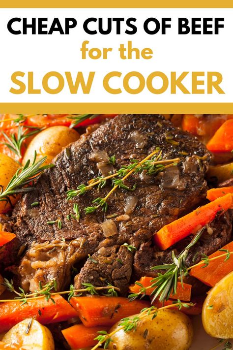 Save money by using cheap cuts of beef in the slow cooker. Learn how to best use inexpensive cuts of beef in your crock pot. Beef Shoulder Crock Pot Recipes, Brisket Slow Cooker, Beef Brisket Slow Cooker, Slow Cooker Brisket Recipes, Brisket Seasoning, Slow Cooker Christmas, Red Wine Beef, English Mustard, Slow Cooker Brisket