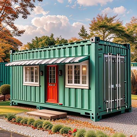 Container House Interior, Tiny Container House, Cute Cottages, Hostels Design, 2 Storey House Design, Container Houses, Container Buildings, Small House Design Plans, Modern Tiny House