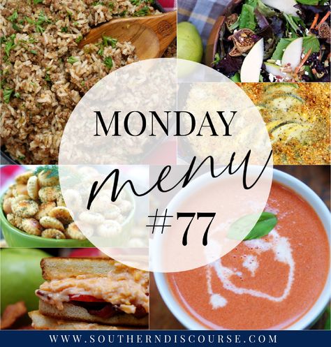 Monday Menu #77 - southern discourse Steak Caprese, Light Pasta Salads, German Treats, Weekly Menu Ideas, Thanksgiving Mains, Fish Batter, Fish Batter Recipe, Flavored Butter Recipes, Apps Ideas