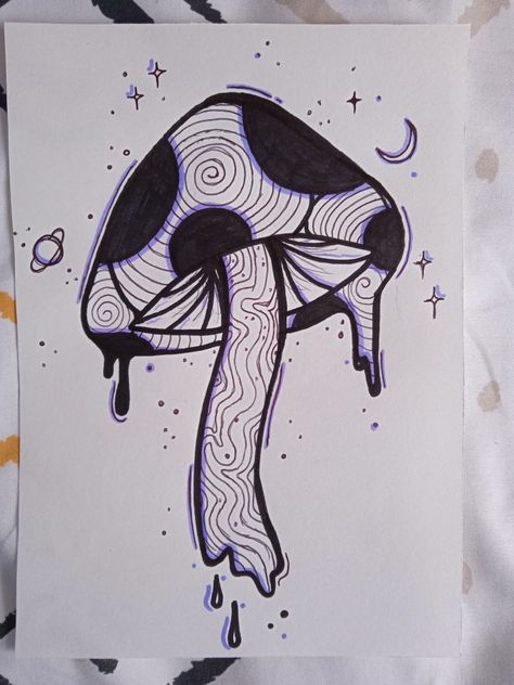 Cute Things To Draw On Your Leg, Trippy Mushroom Drawing Ideas Easy, Drippy Mushroom Drawing, Easy Mushroom Drawing Trippy, Cool Things To Draw Creative Easy Trippy, Skull Mushroom Drawing, Mushroom Texture Drawing, Things To Draw On My Leg, Mashrooms Drawing Aesthetic