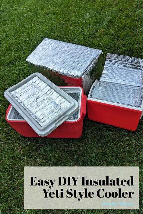 How to make an insulated liner and cover for a cheap plastic cooler to make it cold like a Yeti style cooler How To Insulate A Cooler, How To Keep A Cooler Cold For Days, Ice Cooler Hacks, Cooler Storage Ideas, Cooler Organization, Cheap Cooler, Cooler Hacks, Expanding Foam Insulation, Homemade Cooler