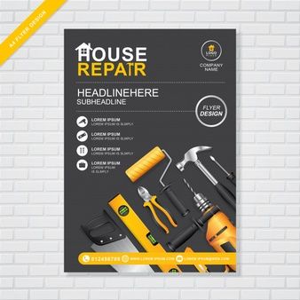 Construction tools cover a4 design template Vector | Premium Download Social Media Design Post, Creative Social Media Design, Lorem Ipsum Design, Leaflet Layout, A4 Design, Handyman Logo, Catalog Design Layout, Banner Design Inspiration, Construction Tools