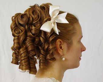 Sophia  - elegant regency romantic huge ringlet hairpiece (also suitable for Lolita, victorian or civil war costumes or wedding) Regency Hair, Ringlets Hair, Flemish Painting, Steampunk Hair, Blond Color, Baby Blonde, Ringlet Curls, Historical Hairstyles, 40s Hairstyles