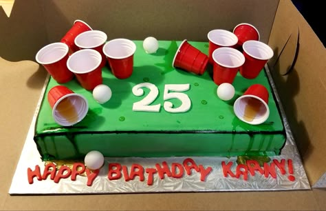 #beerpong #beerpongcake #tuxendocake #customcakesbrampton #cakeladybrampton Coors Banquet Cake, Beer Shaped Cake, Beer Pong Cupcakes, 21 Birthday Cake Ideas For Her, 21 Birthday Cakes, Frat Party Themes, Beer Pong Cake, Beer Themed Cake, Diy 21st Birthday Gifts