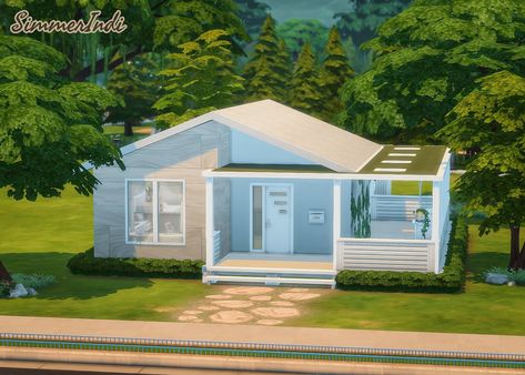 Sul Sul Simmers! I built this Small Cozy Modern House for a single Sim or a couple. It's got an open floorplan sort of like a studio loft and a little backyard with some planter boxes. 🪴 Gallery ID: simmerindi Cozy Modern House, Barbie Rosa, Sims 4 Speed Build, Open Floorplan, Studio Loft, Sims 4 Build, Small Houses, Sims House, Planter Boxes