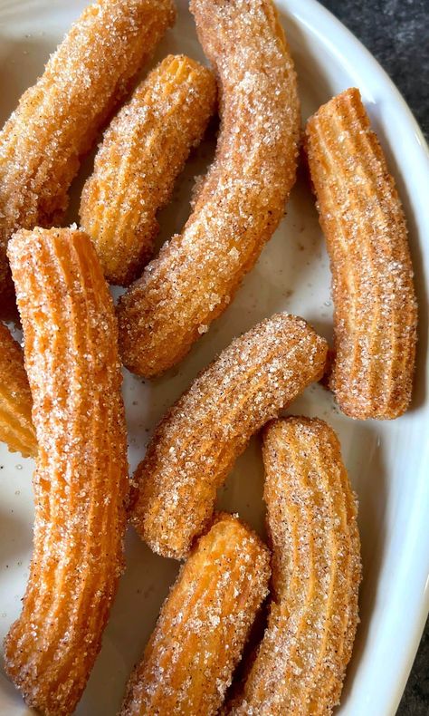 Easy Eggless Churros - Carve Your Craving Churros Recipe No Eggs, Veg Churros Recipe, Churros Recipe Without Egg, Baked Churros Recipe Easy, Easy Dessert Recipes Without Eggs, Easy Desserts No Eggs, Eggless Churros Recipe, Dessert Recipes Without Eggs, Eggless Churros